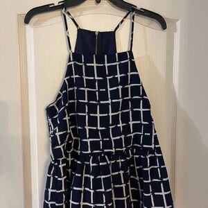 Dee Elle Navy and White Checkered Dress